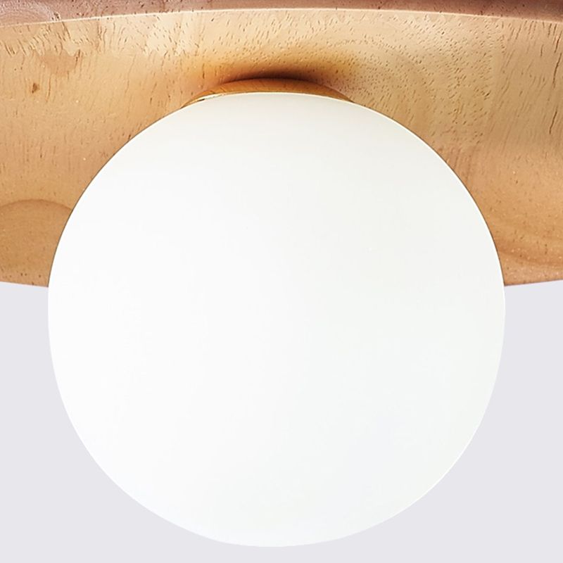 Arisha Modern Round Flush Mount Ceiling Light Wood Walnut Bedroom - Neutral Decor