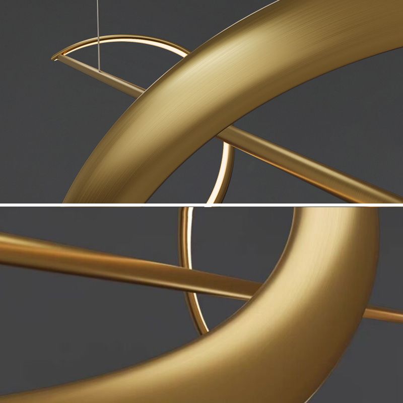 Arisha Pendant Light Wave Minimalist Designer Brass Art Gallery - Neutral Decor