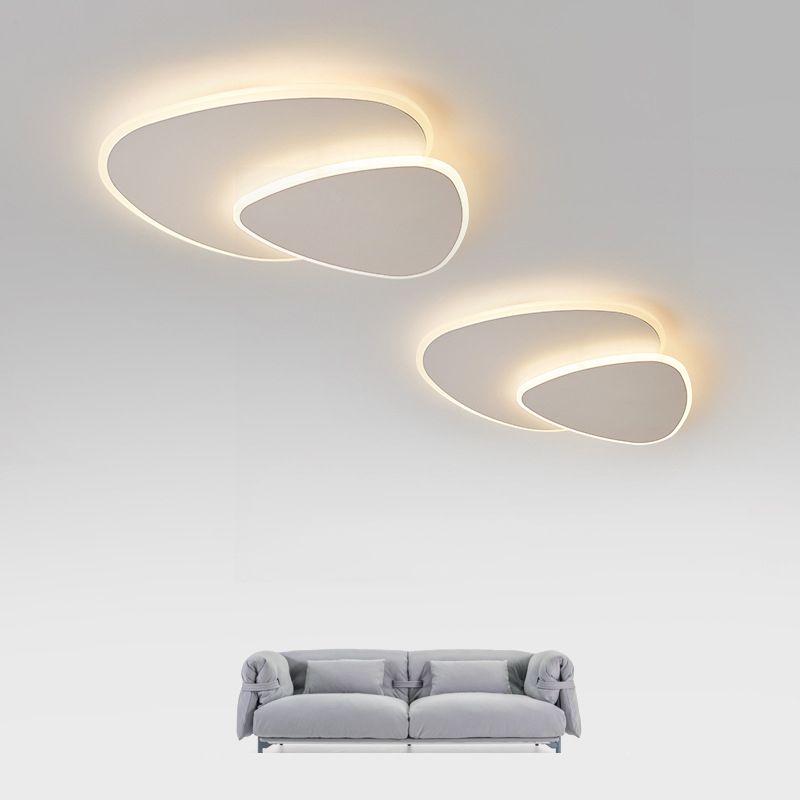 Arisha Designer Geometric Acrylic Flush Mount Ceiling Light - Neutral Decor