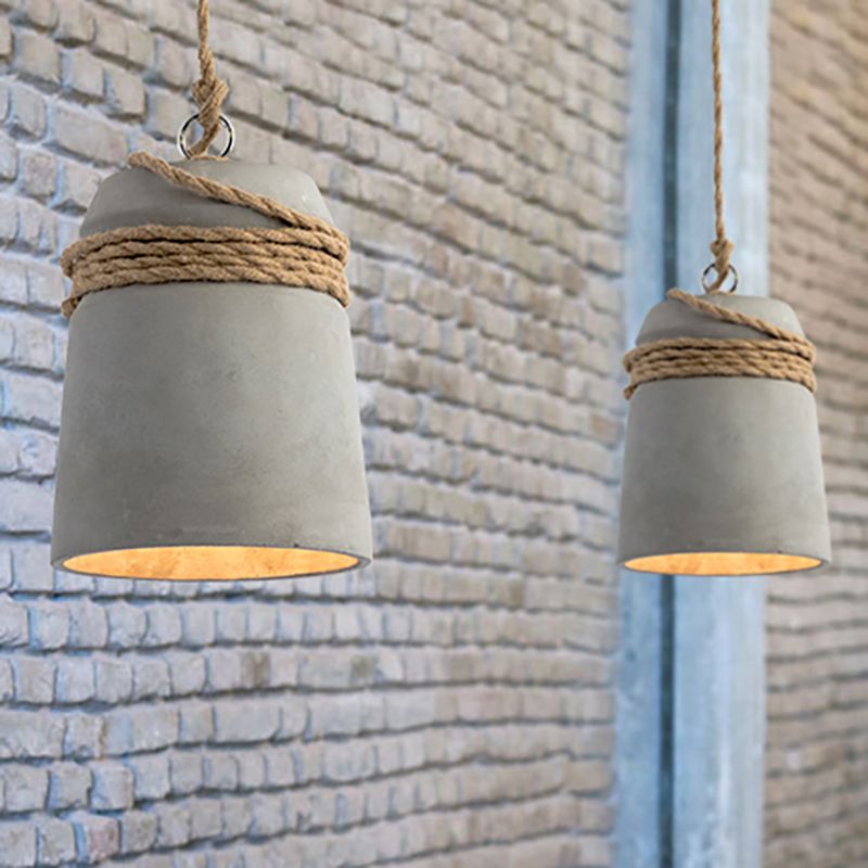 Arisha Industrial Pendant Light, Cement & - Neutral Decor
