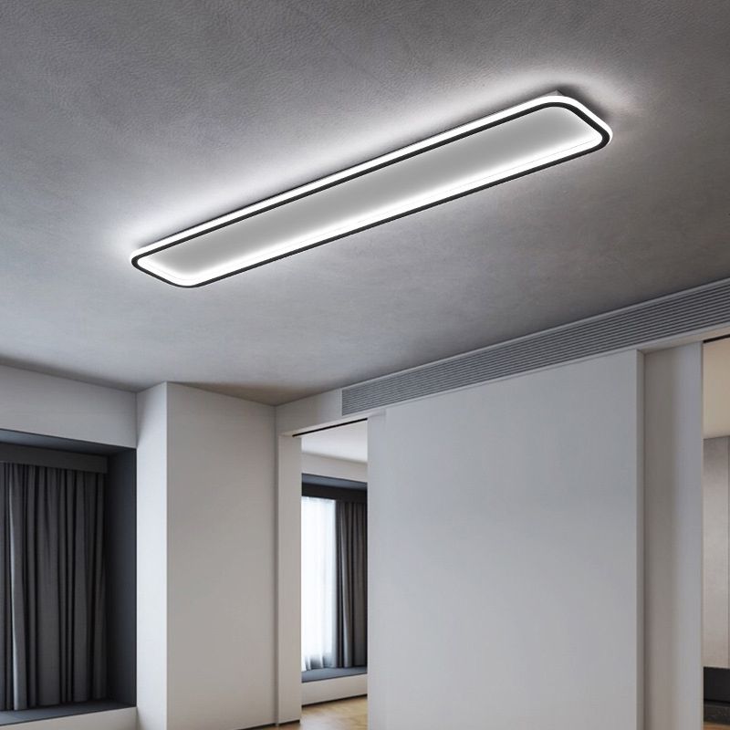 Arisha Minimalist Flush Mount Ceiling Light Rectangle Bedroom - Neutral Decor