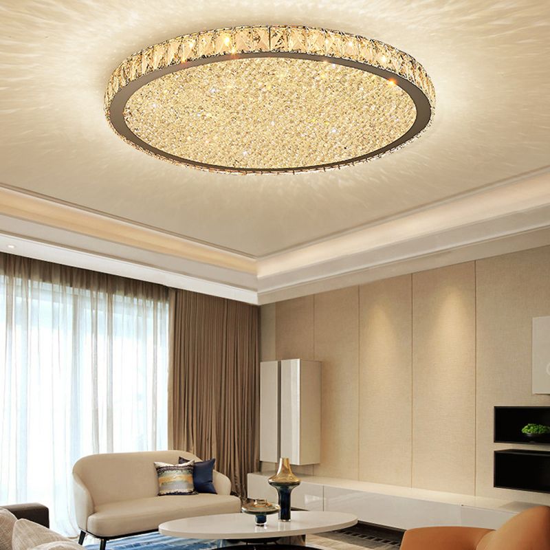 Kristy Round Flush Mount Ceiling Light Living Room - Neutral Decor