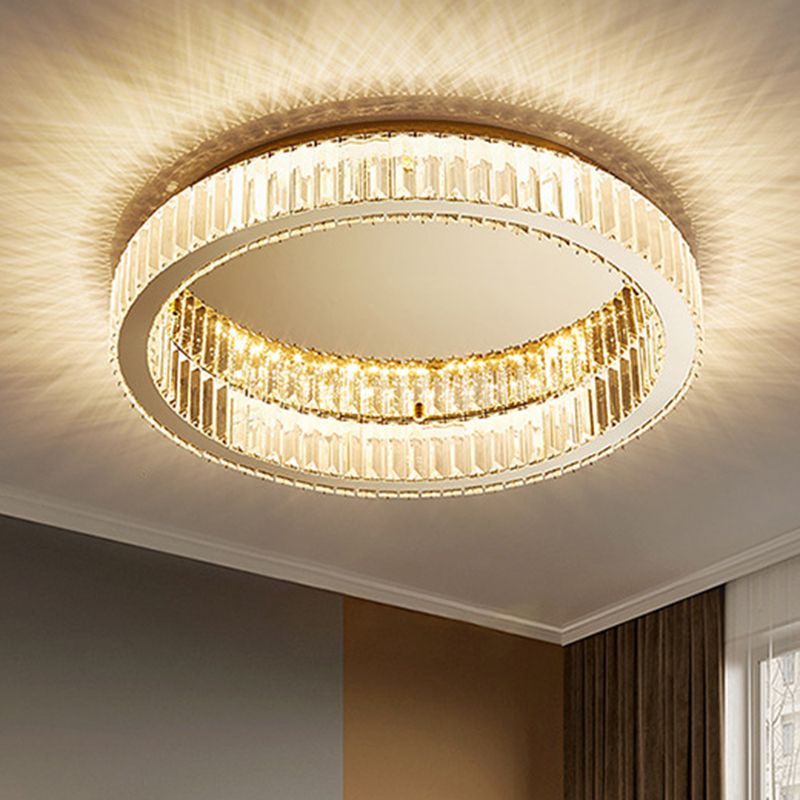 Kristy Modern Art Deco Circle Crystal Flush Mount Ceiling Light - Neutral Decor