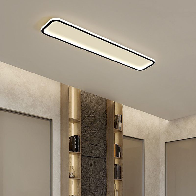 Arisha Minimalist Flush Mount Ceiling Light Rectangle Bedroom - Neutral Decor