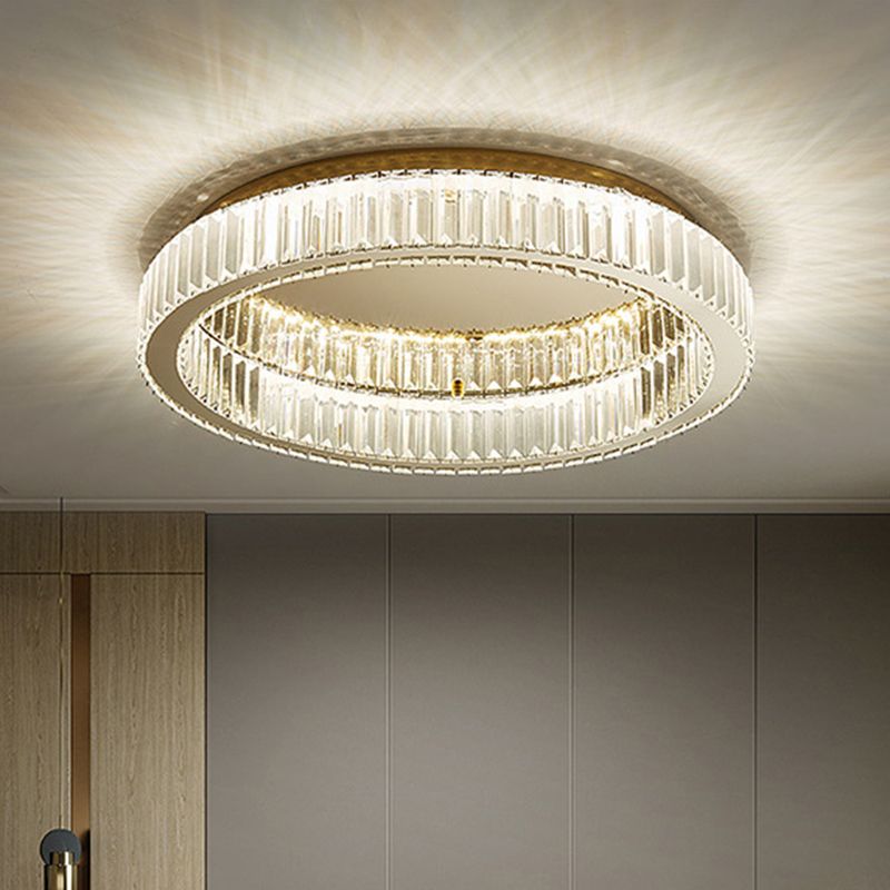Kristy Modern Art Deco Circle Crystal Flush Mount Ceiling Light - Neutral Decor