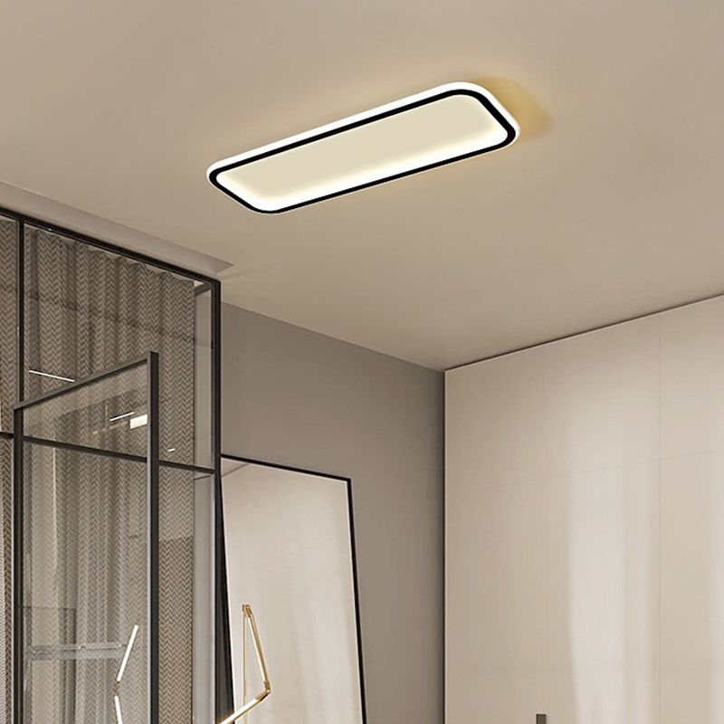 Arisha Minimalist Flush Mount Ceiling Light Rectangle Bedroom - Neutral Decor