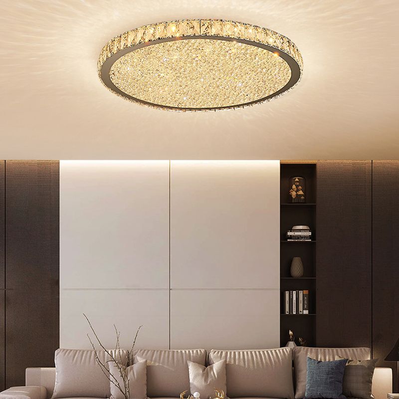 Kristy Round Flush Mount Ceiling Light Living Room - Neutral Decor
