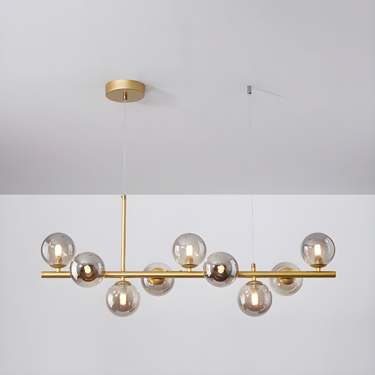 Lioroora Chandelier Glass Globe Gold 12-Light
