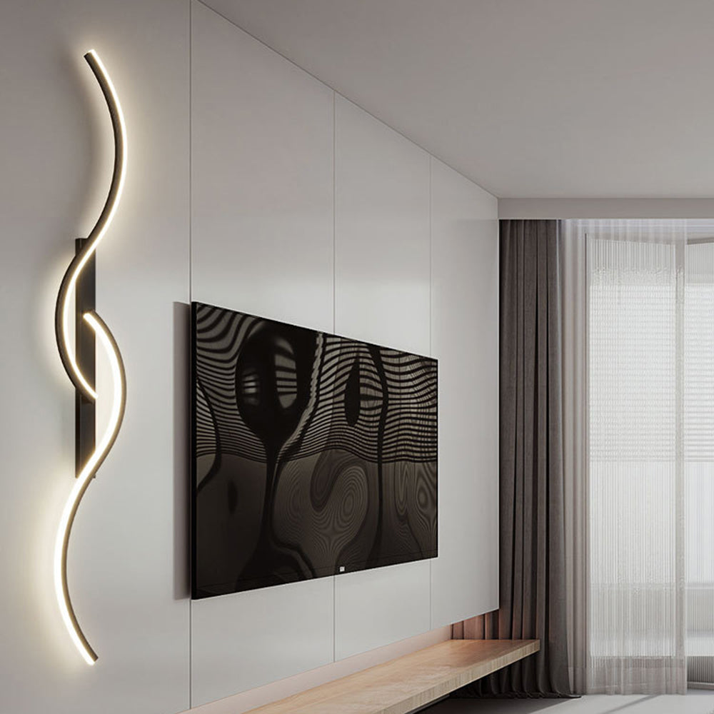 Arisha Modern Linear Wave Bedroom Wall Lamp Living Room - Neutral Decor