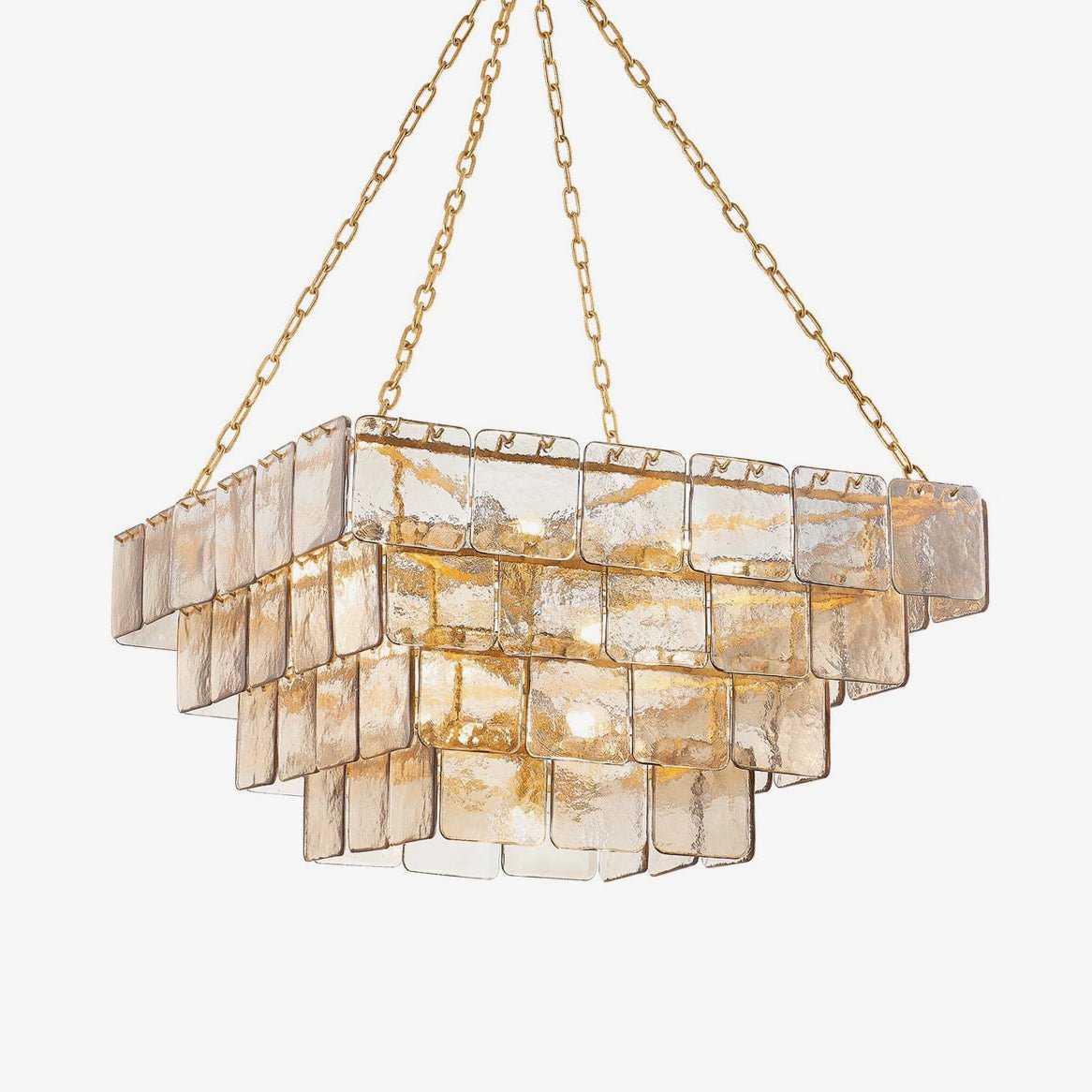 Eiriniel Chandelier Chain Champagne Piastre Glass Tiered