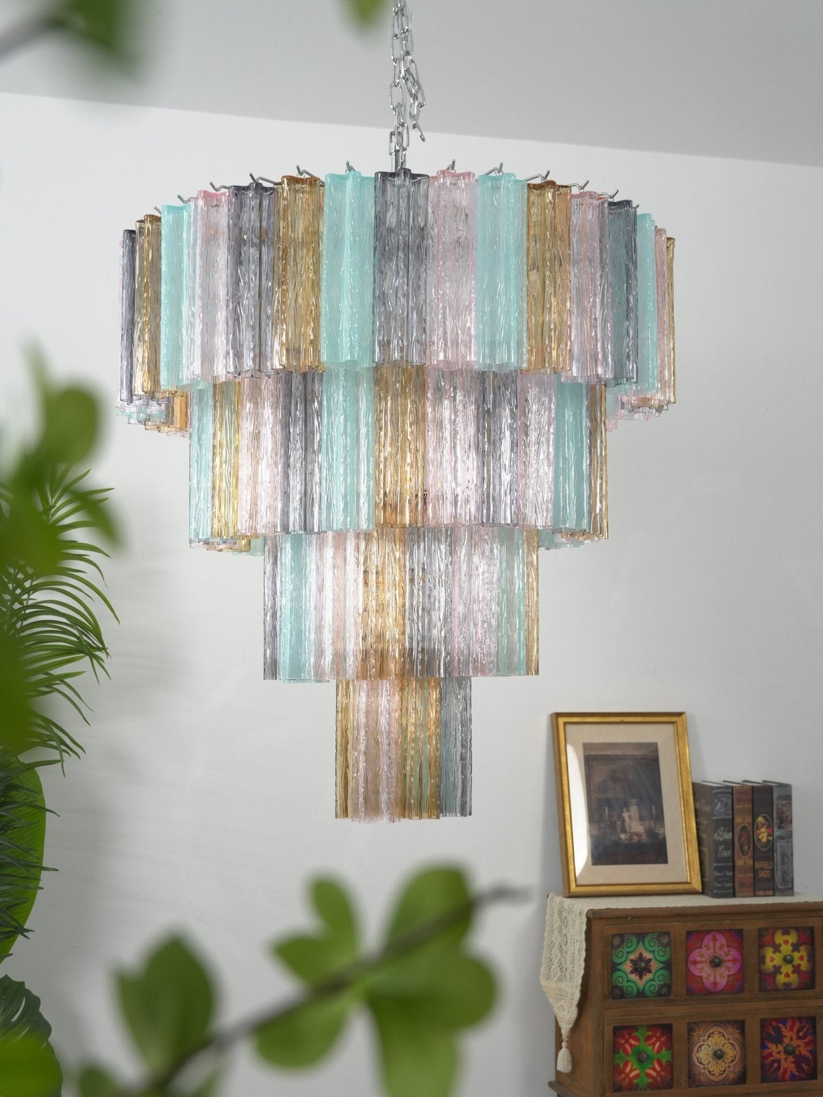 Kobi Eclat Elegant Colorful Glass Prism Chandelier