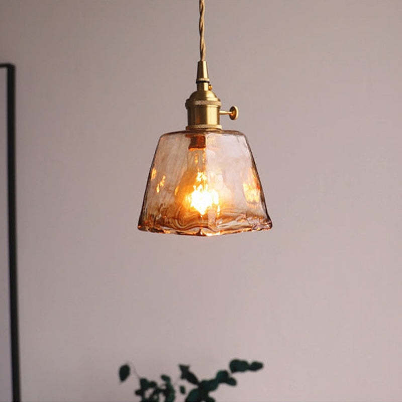 Arisha Vintage Style Industrial Pendant Light Retro Glass Brass - Neutral Decor