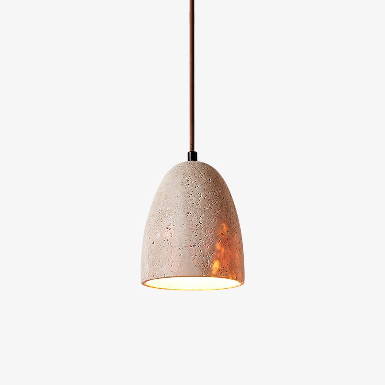 Evtheira Conical Travertine Pendant Light - Neutral Decor