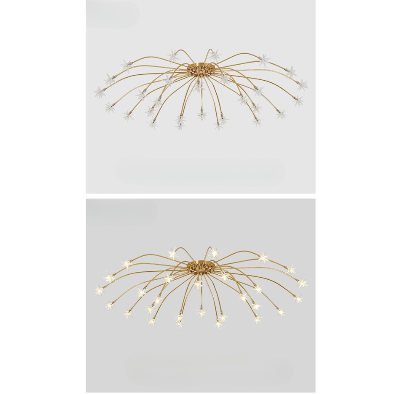 Arisha Art Deco Starry Glass Flush Mount Ceiling Light - Neutral Decor