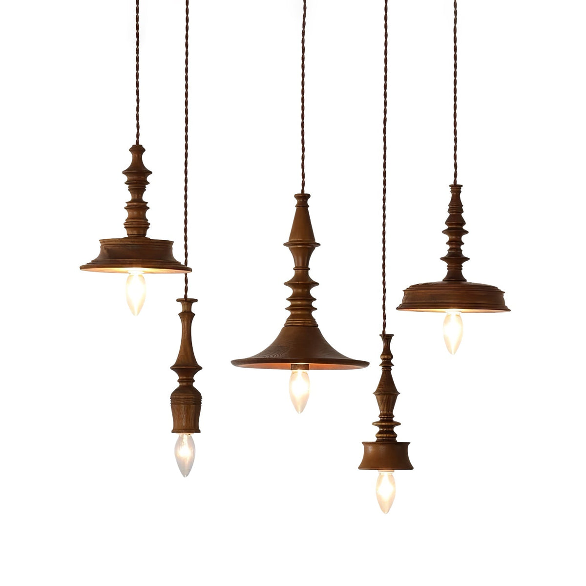 Tessira Wood Industrial Pendant Lamp