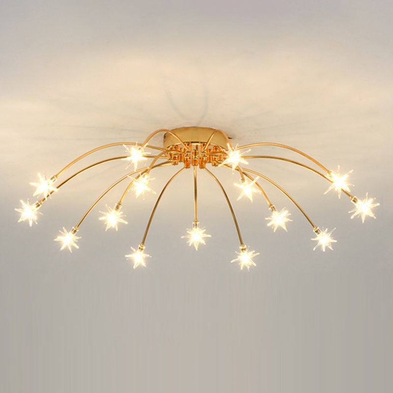 Arisha Art Deco Starry Glass Flush Mount Ceiling Light - Neutral Decor