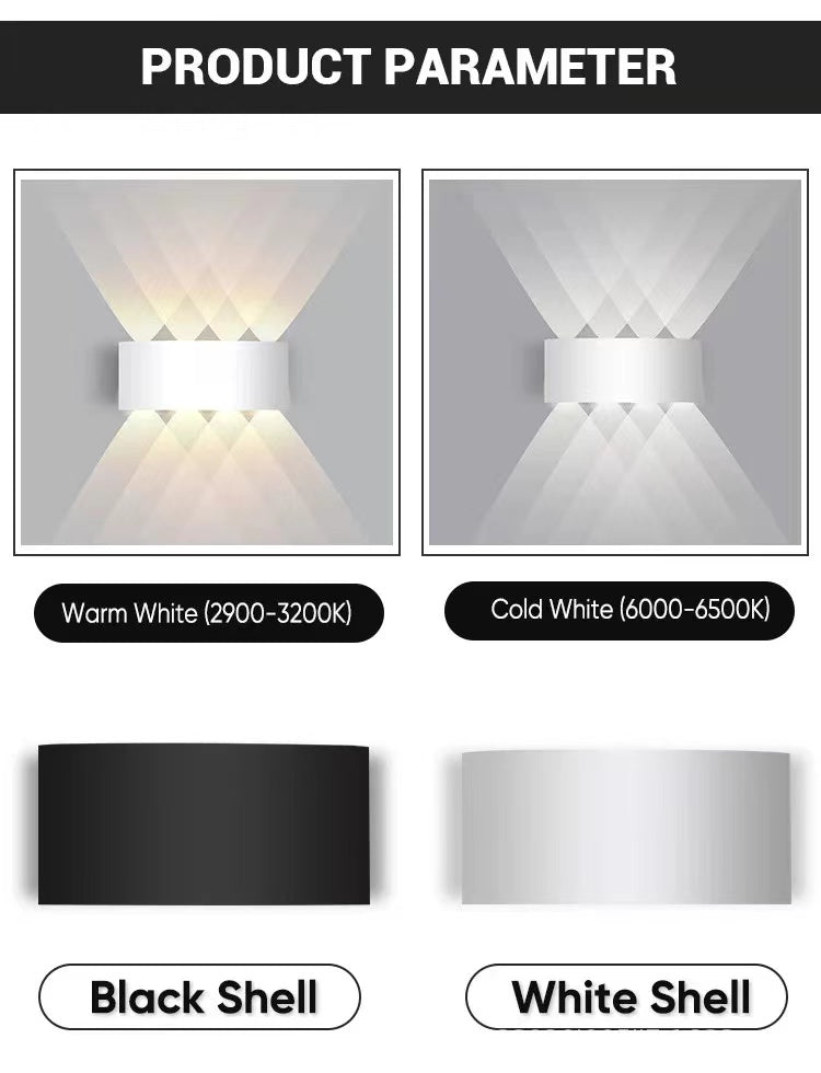 Ray Modern Rectangular Outdoor Wall Lamp Water-Wave - Neutral Decor