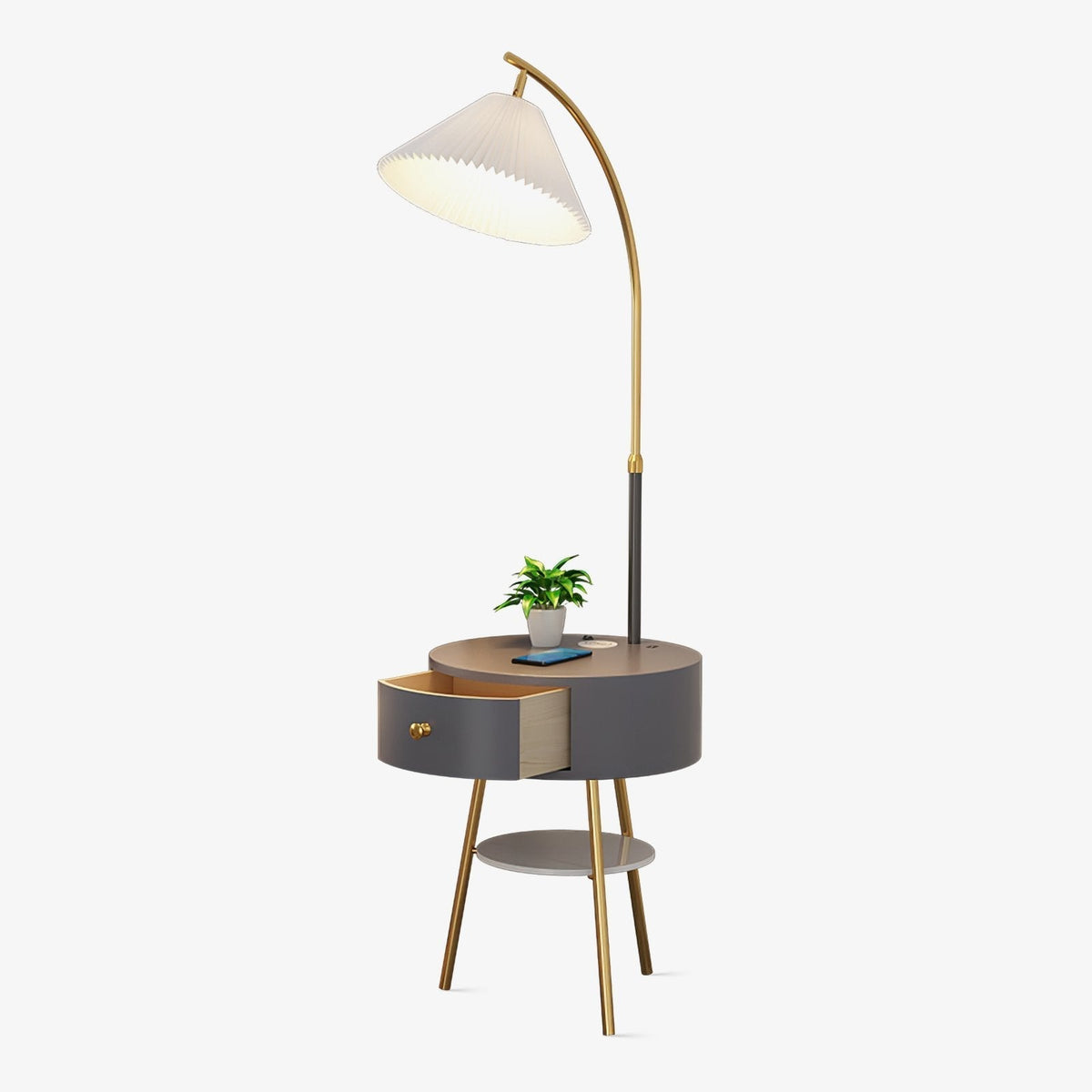 Arcora Pleated Arc Floor Light