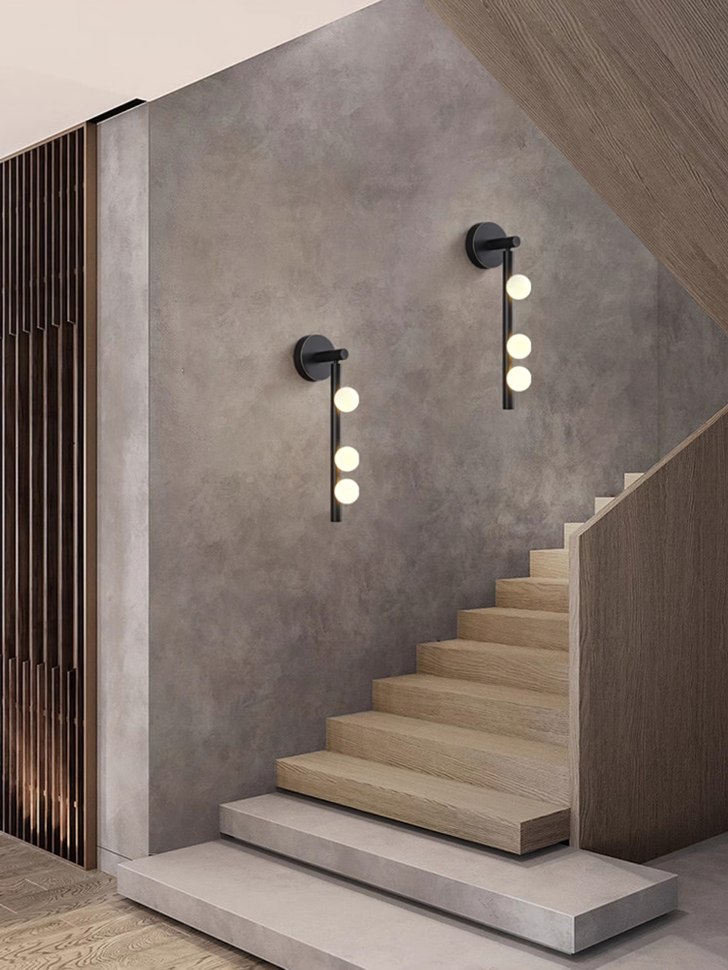 Rory Modern Minimalist Tube Brass Glass Wall Lamp - Neutral Decor