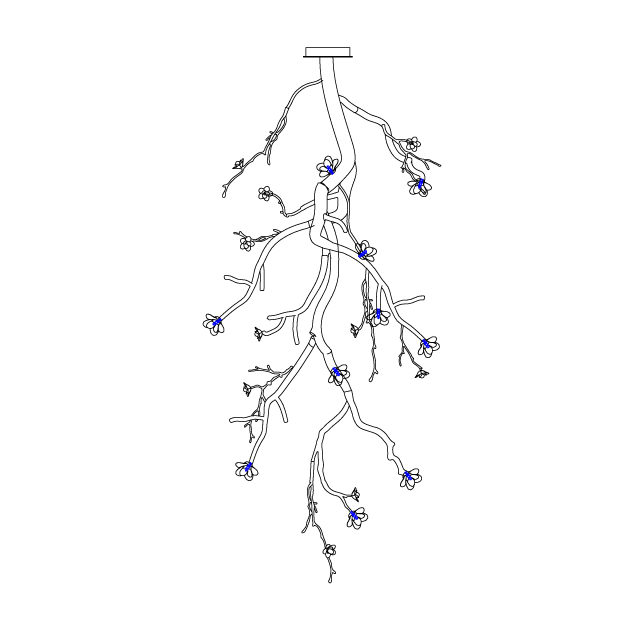 Rae Chandelier Black Branch Flower