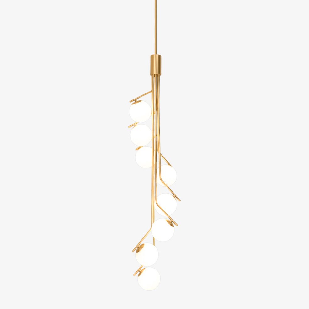 Solivine Chandelier Gold Branch Globe LED