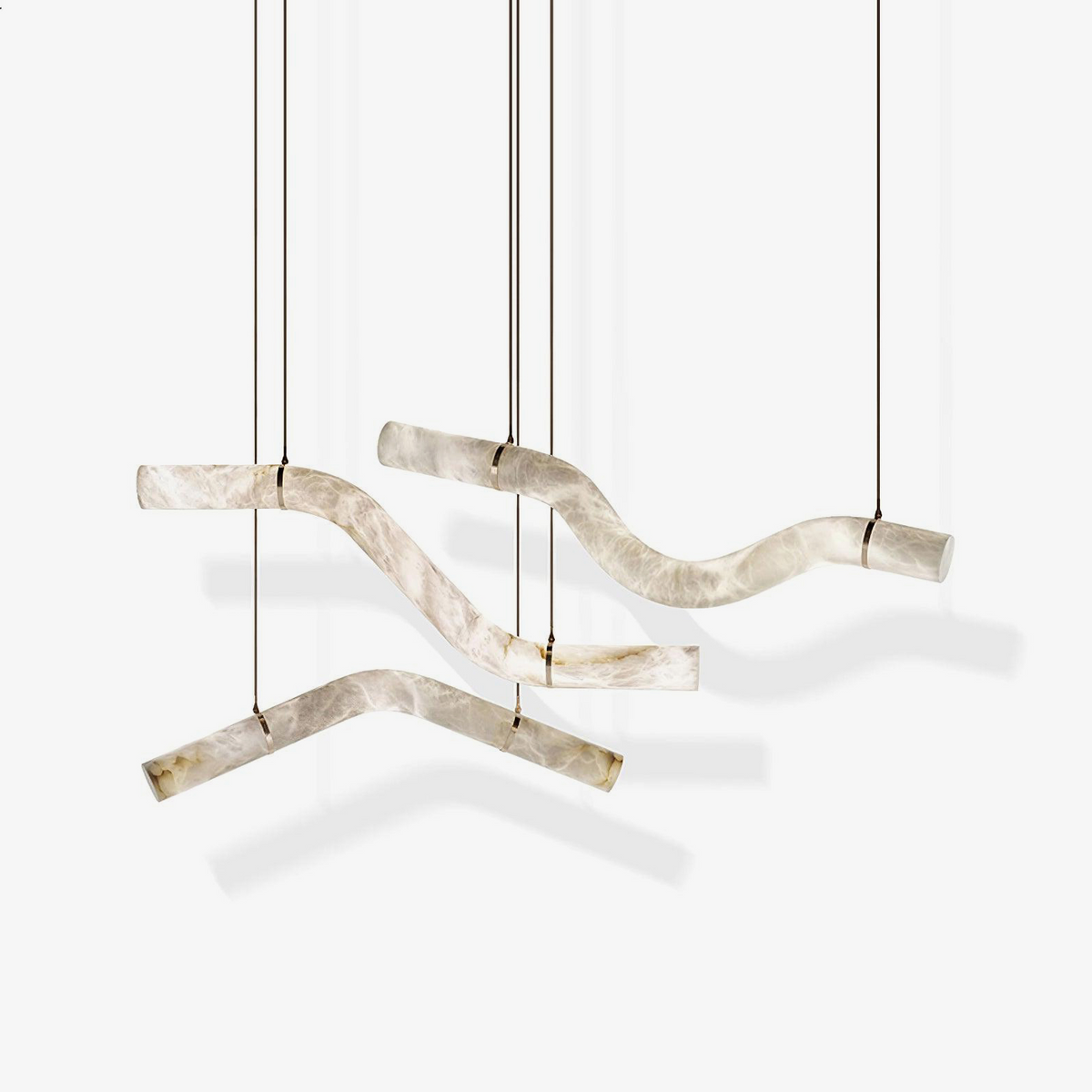 Mithos Curved Alabaster Pendant Light