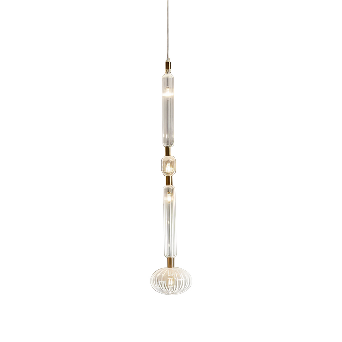 Tika Pendant Lamp Crystal Cylinder Cipher Contemporary