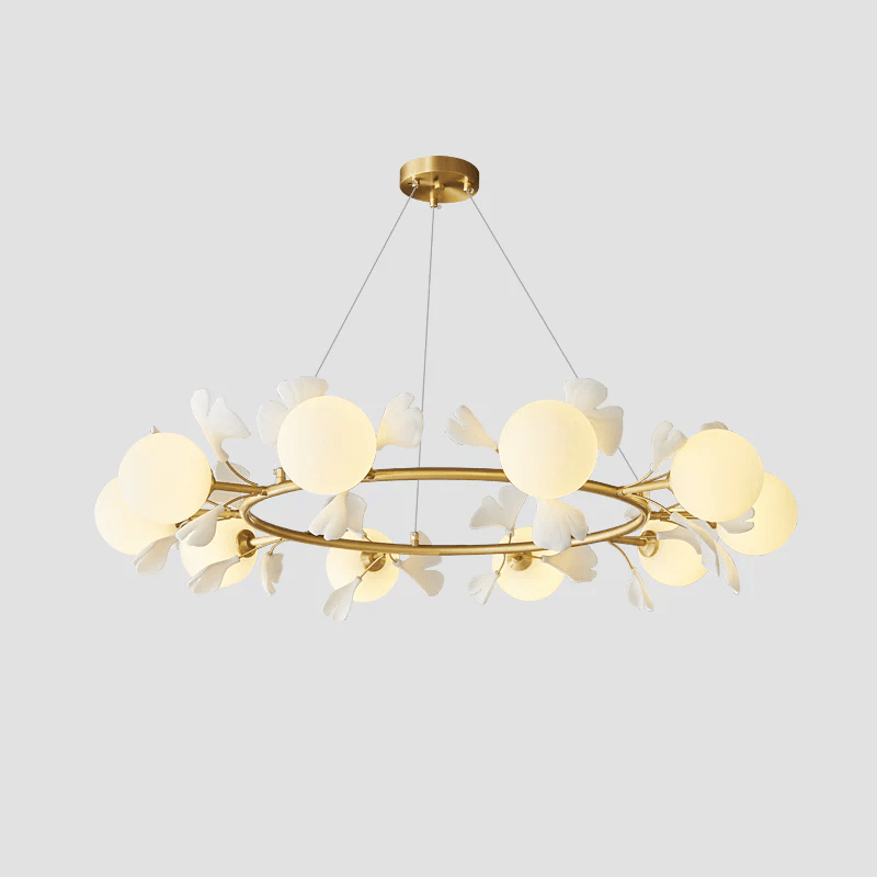 Hunell Floral Brass Chandelier
