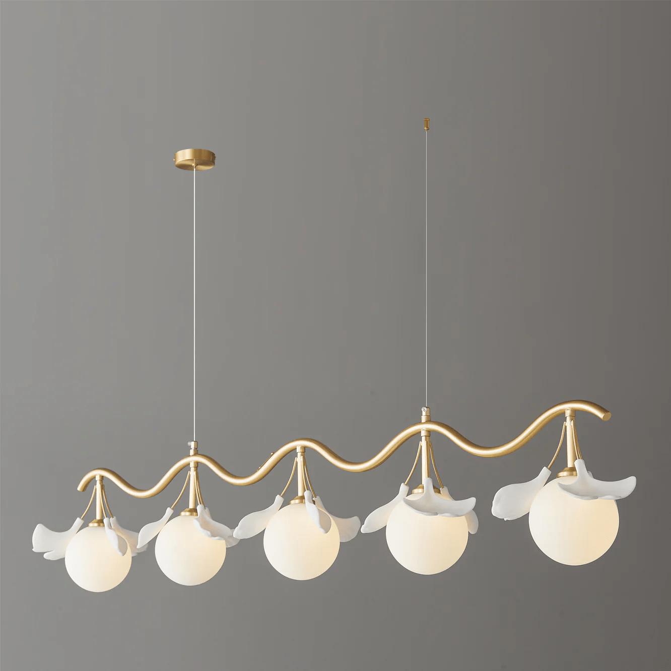 Hunell Floral Brass Chandelier