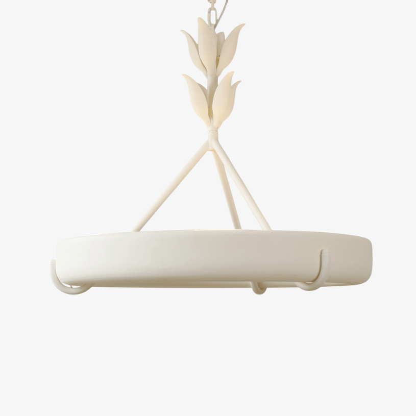 Eixor Chandelier Plaster White Floral Shape Minimalist