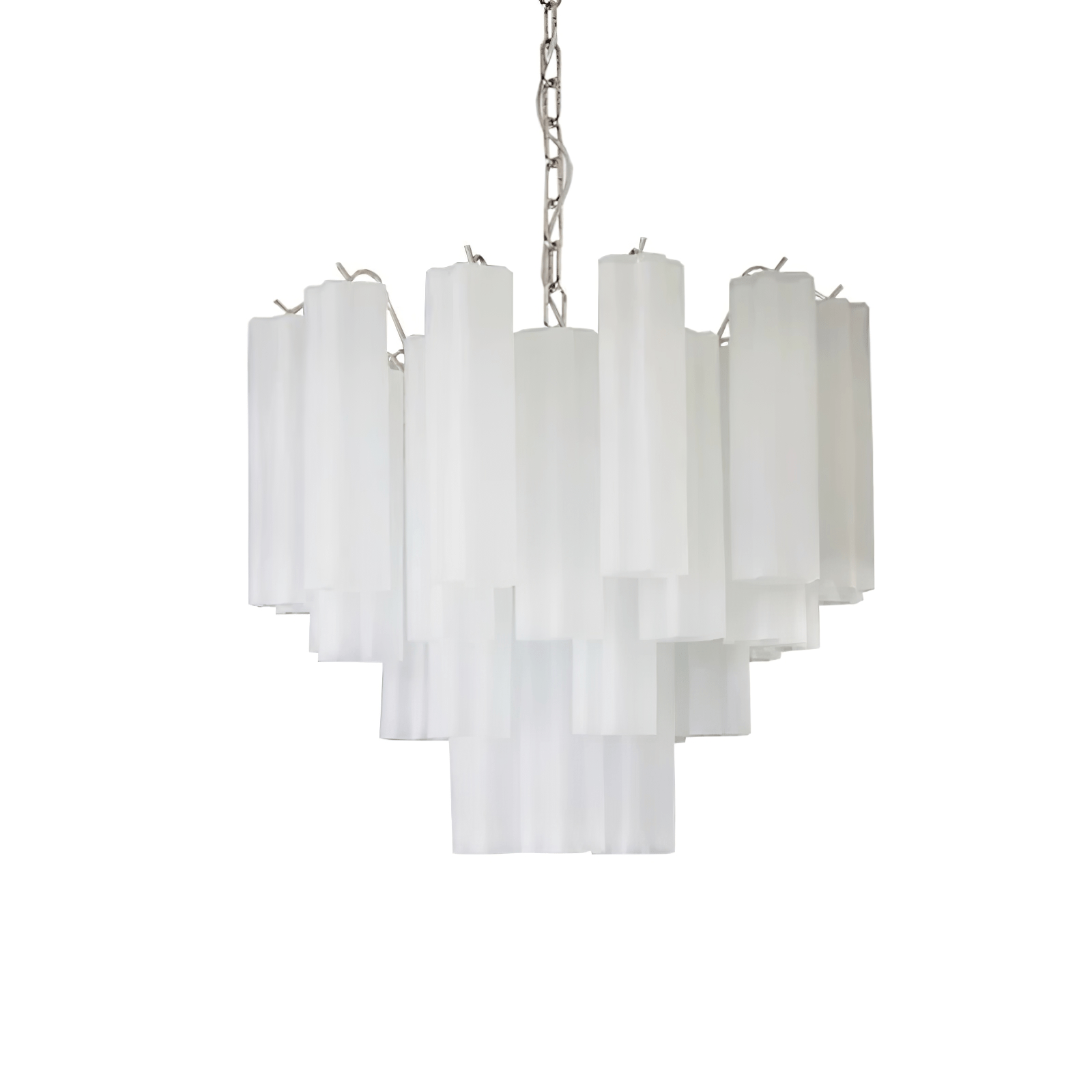 Lioreissa Chandelier Frosted Glass Tubes Layered Minimalist