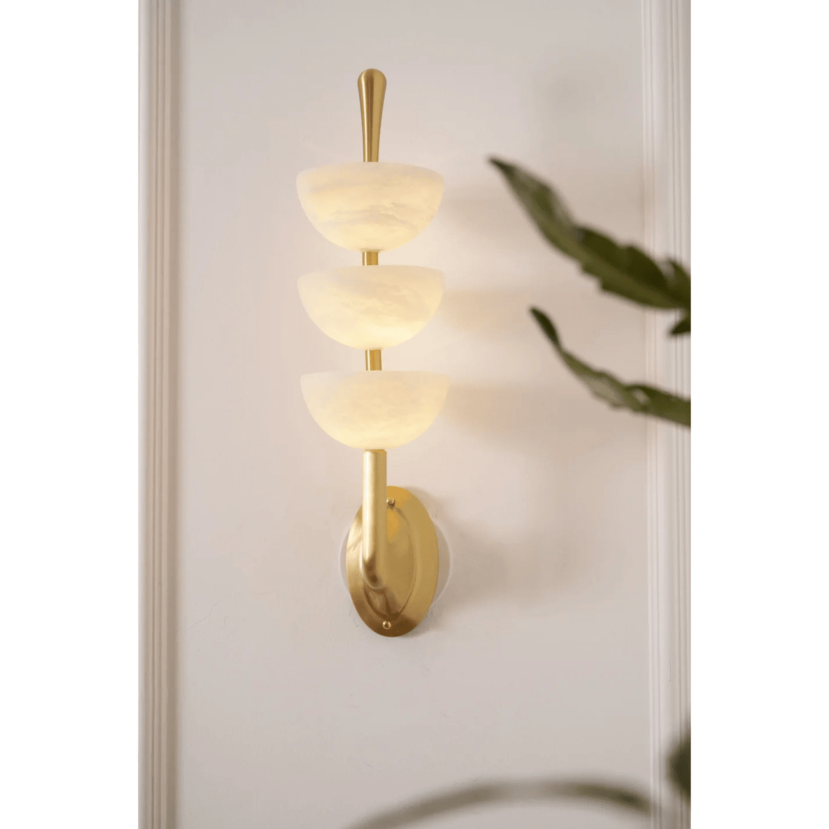 Rosestone Triple Alabaster Indoor Wall Light
