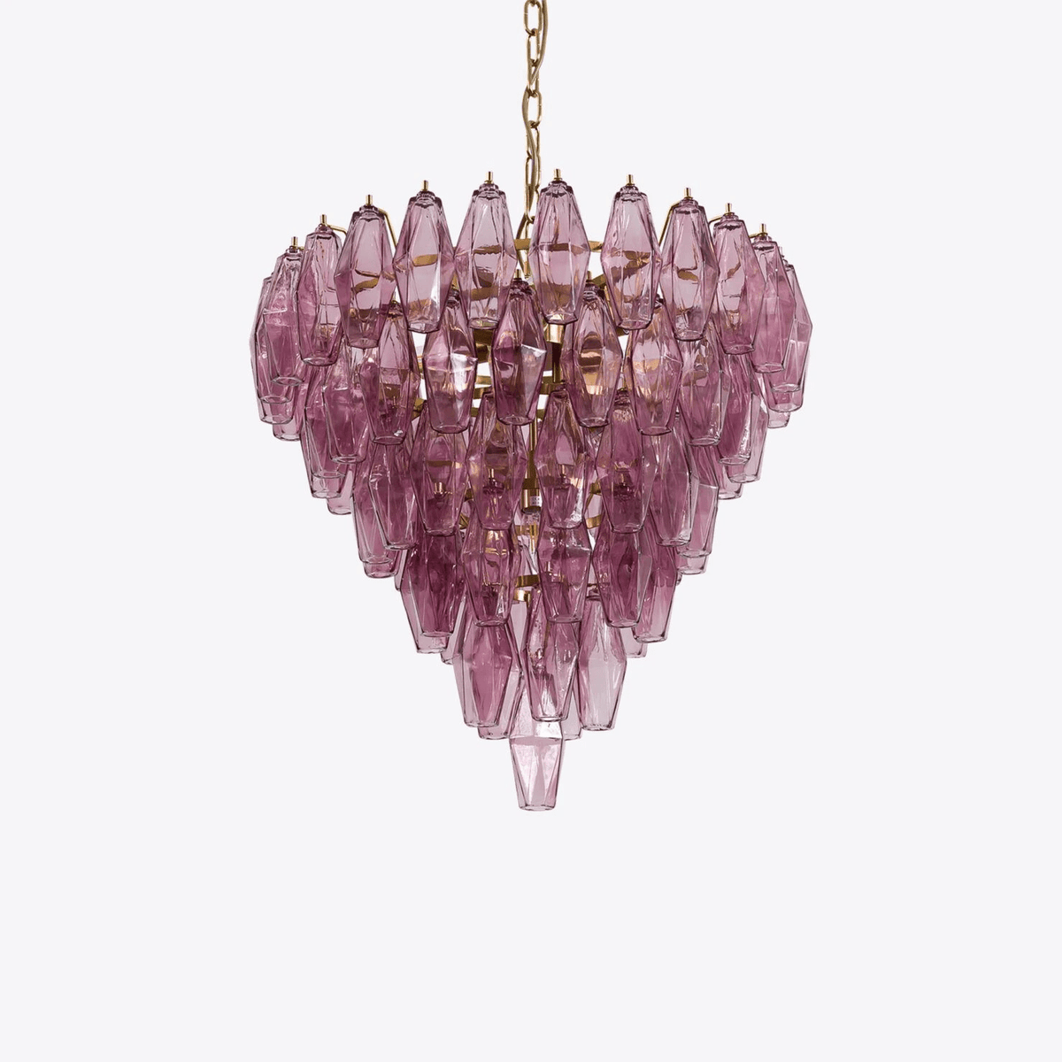 Eirenora Chandelier Pink Faceted Glass Layered Vintage