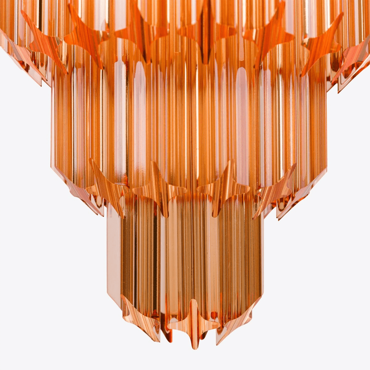 Liororelle Chandelier Amber Diamond Glass Layered Retro