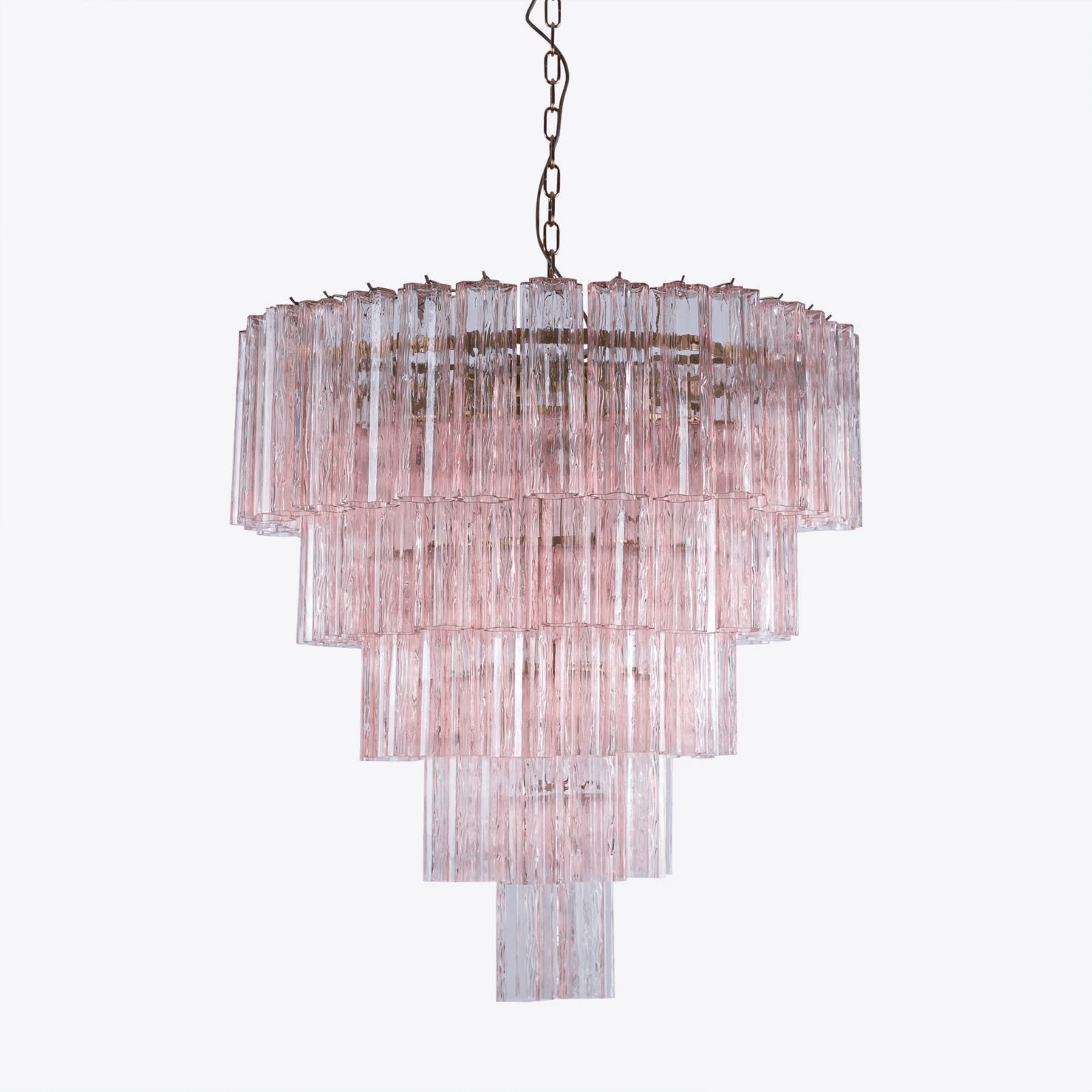 Celinian Chandelier Five Tier Fluted Glass Grande Mid Century