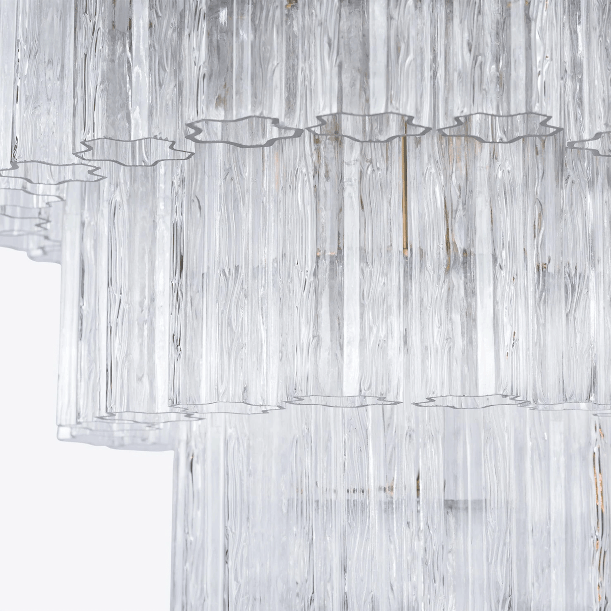 Celinian Chandelier Five Tier Fluted Glass Grande Mid Century