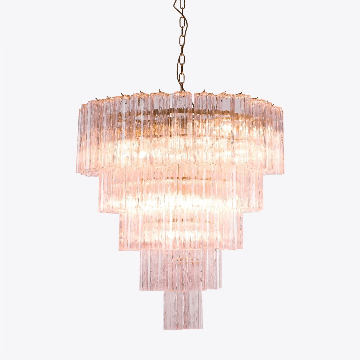 Celinian Chandelier Five Tier Fluted Glass Grande Mid Century