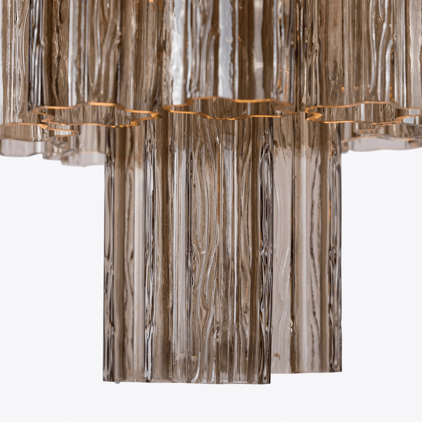 Celinian Chandelier Five Tier Fluted Glass Grande Mid Century