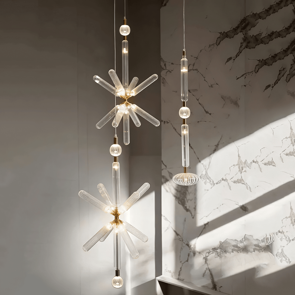Tika Pendant Lamp Crystal Cylinder Cipher Contemporary