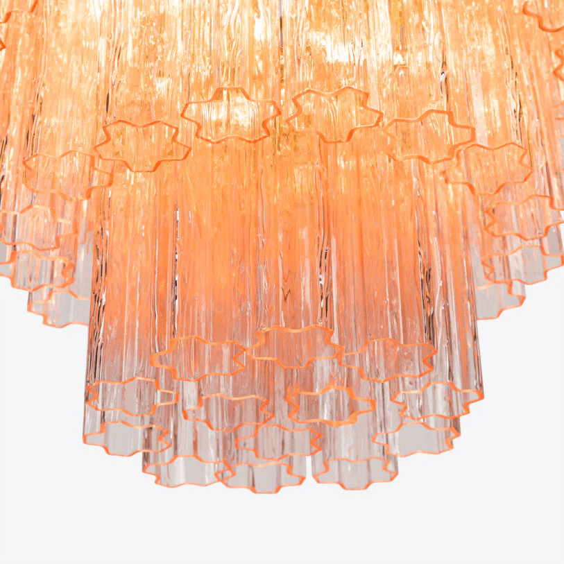 Eiraora Chandelier Pink Prism Glass Layered Elegant