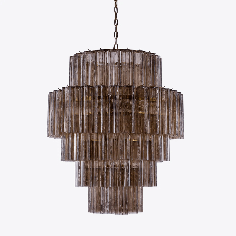 Eiraora Chandelier Pink Prism Glass Layered Elegant