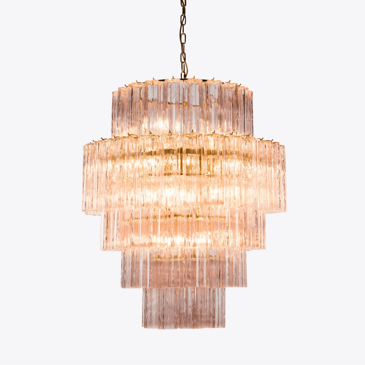 Eiraora Chandelier Pink Prism Glass Layered Elegant