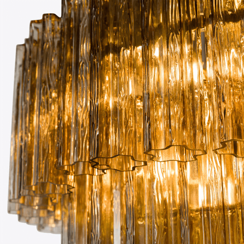 Eiraora Chandelier Pink Prism Glass Layered Elegant