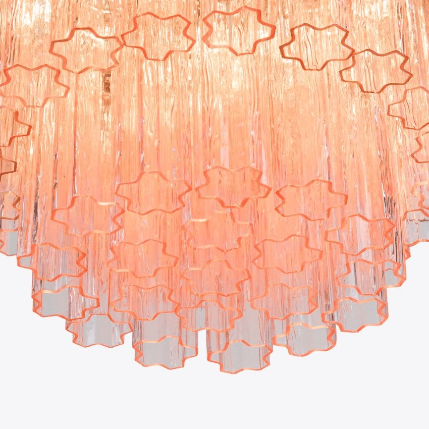 Eiranora Chandelier Five Tier Fluted Glass Tube Mid Century