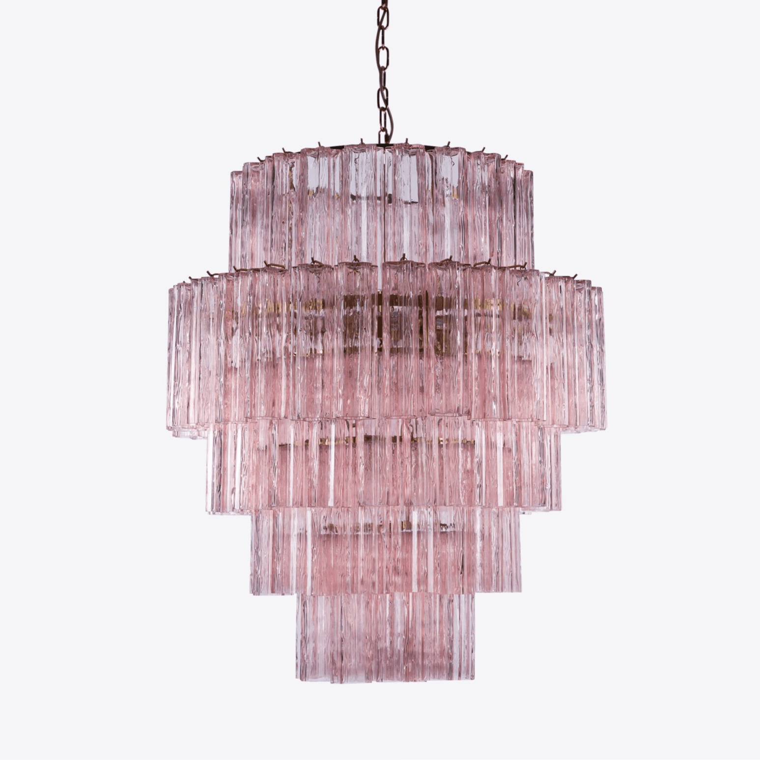 Eiraora Chandelier Pink Prism Glass Layered Elegant