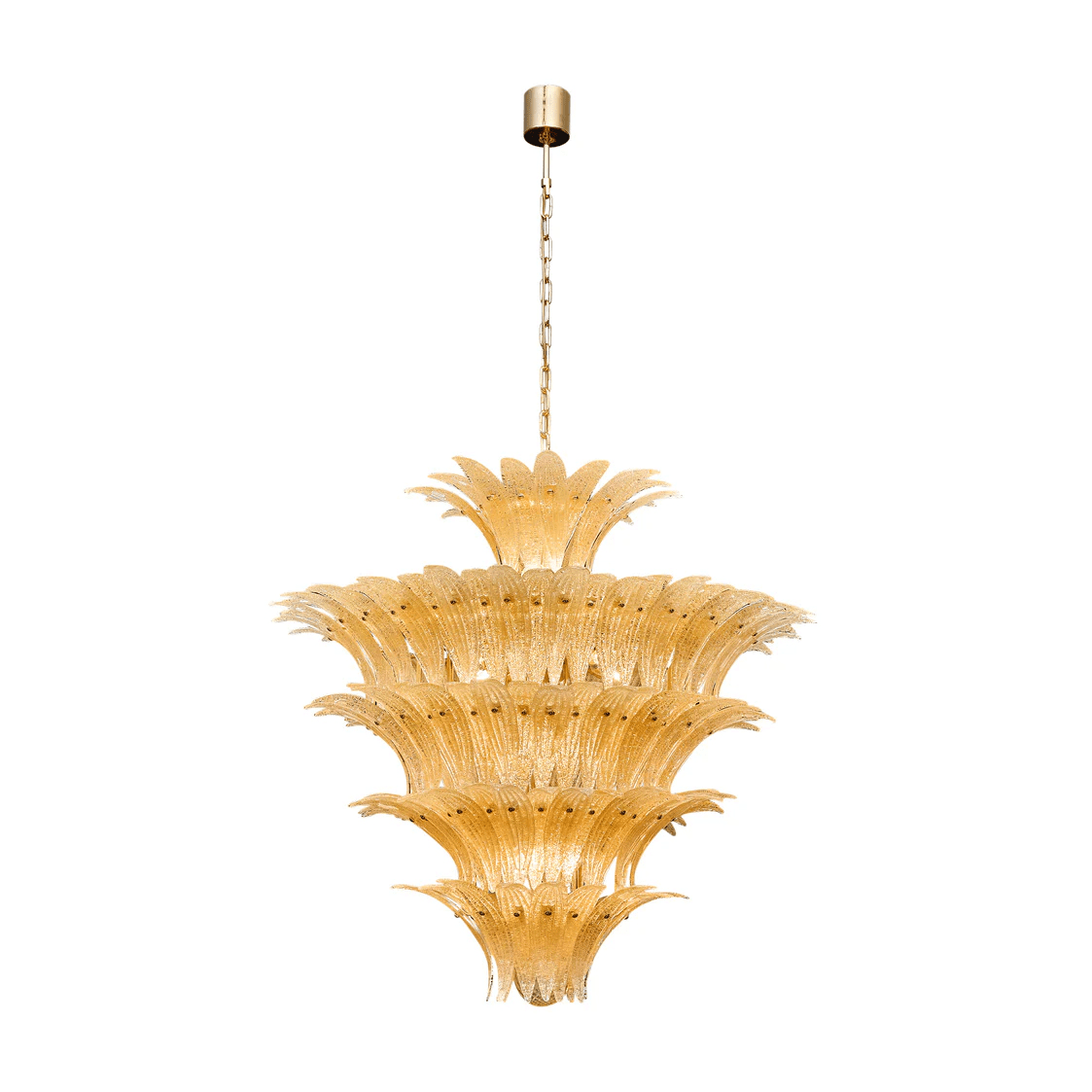 Eirerian Chandelier Murano Glass Palmette Leaf Tiered