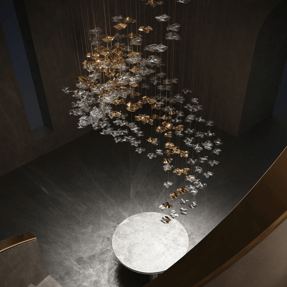 Nephele Crystal Leaf Chandelier
