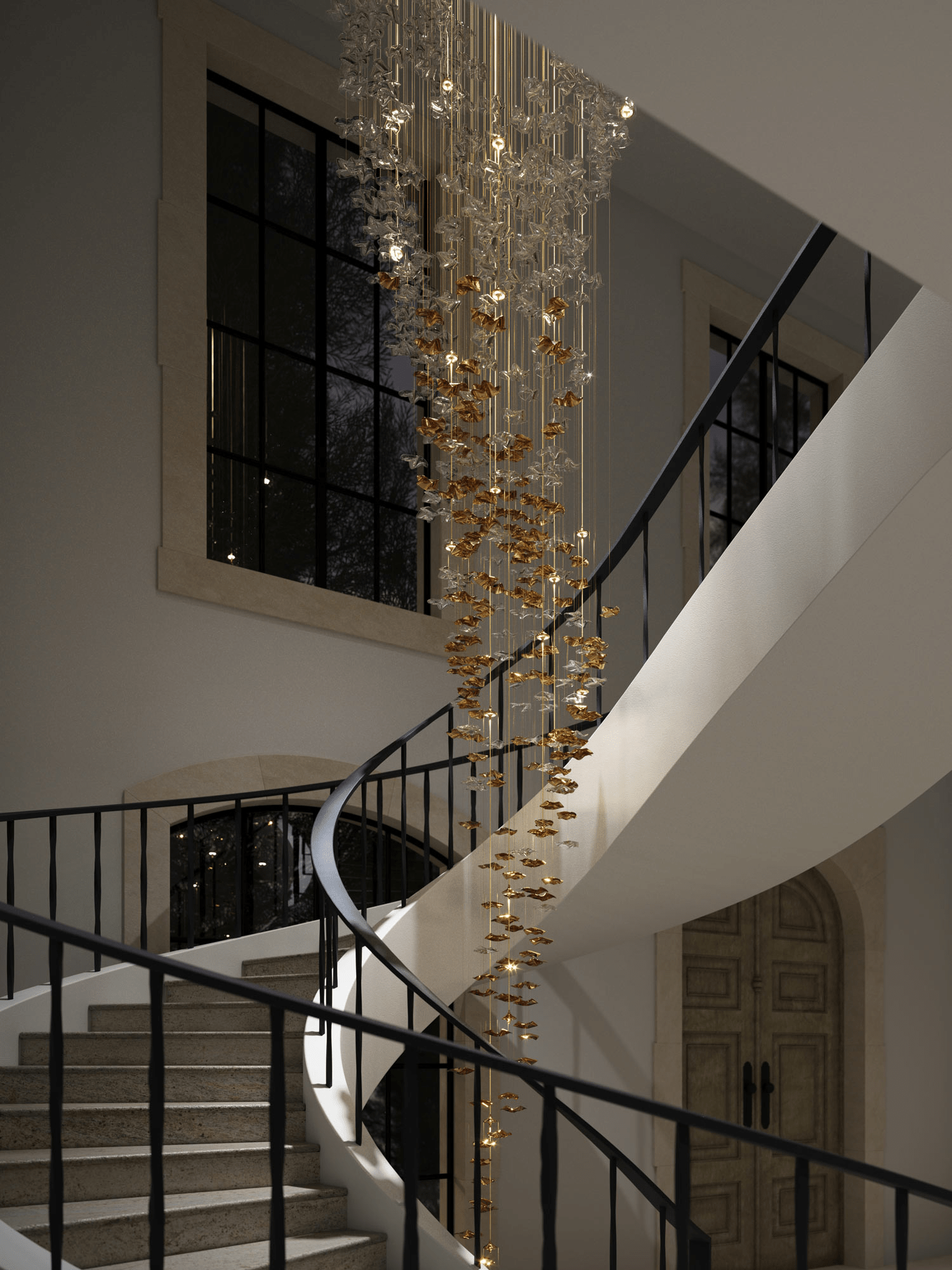 Velaise Luxury Tidal Art Glass Pendants Lamp