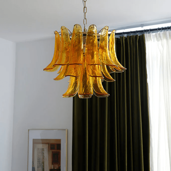 Celiian Chandelier Murano Glass Petals Vintage