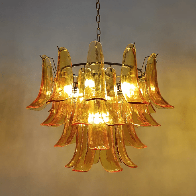 Celiian Chandelier Murano Glass Petals Vintage